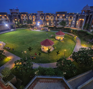 Grand Illuminated Campus at Night